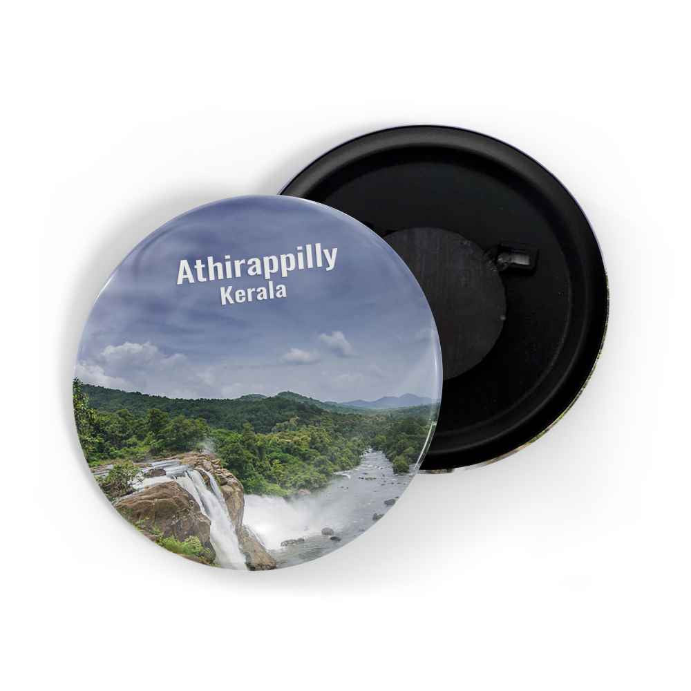 dhcrafts Fridge Magnet Multicolor Athirappilly D1 Kerala Glossy Finish Design Pack of 1 (58mm)